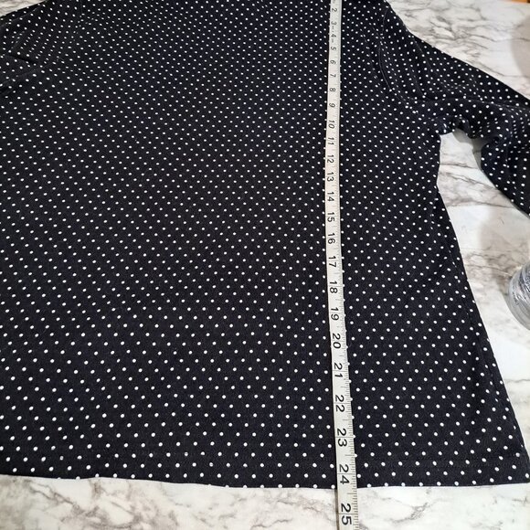 Studio Works Tops Polka Dots Mock Neck Long Sleeve Large Women Blouse top - Picture 7 of 9